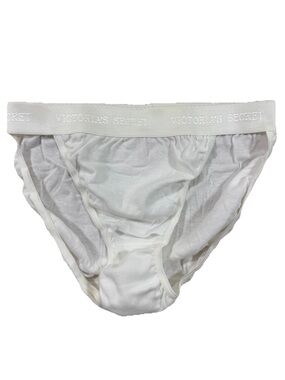 Vintage NWOT Victorias Secret Rio Hi Cut Panty Cotton White